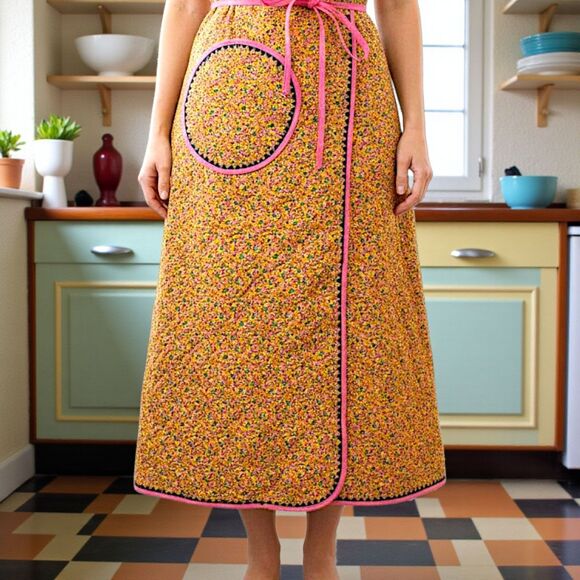 Other - NOS Vintage Quilted Wrap-Around Pinafore/Cobbler Apron